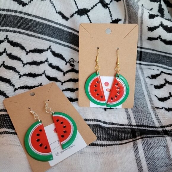 Watermelon Earrings for Gaza - Picture 1 of 3